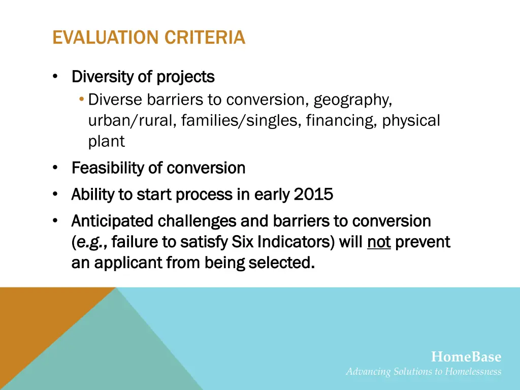 evaluation criteria