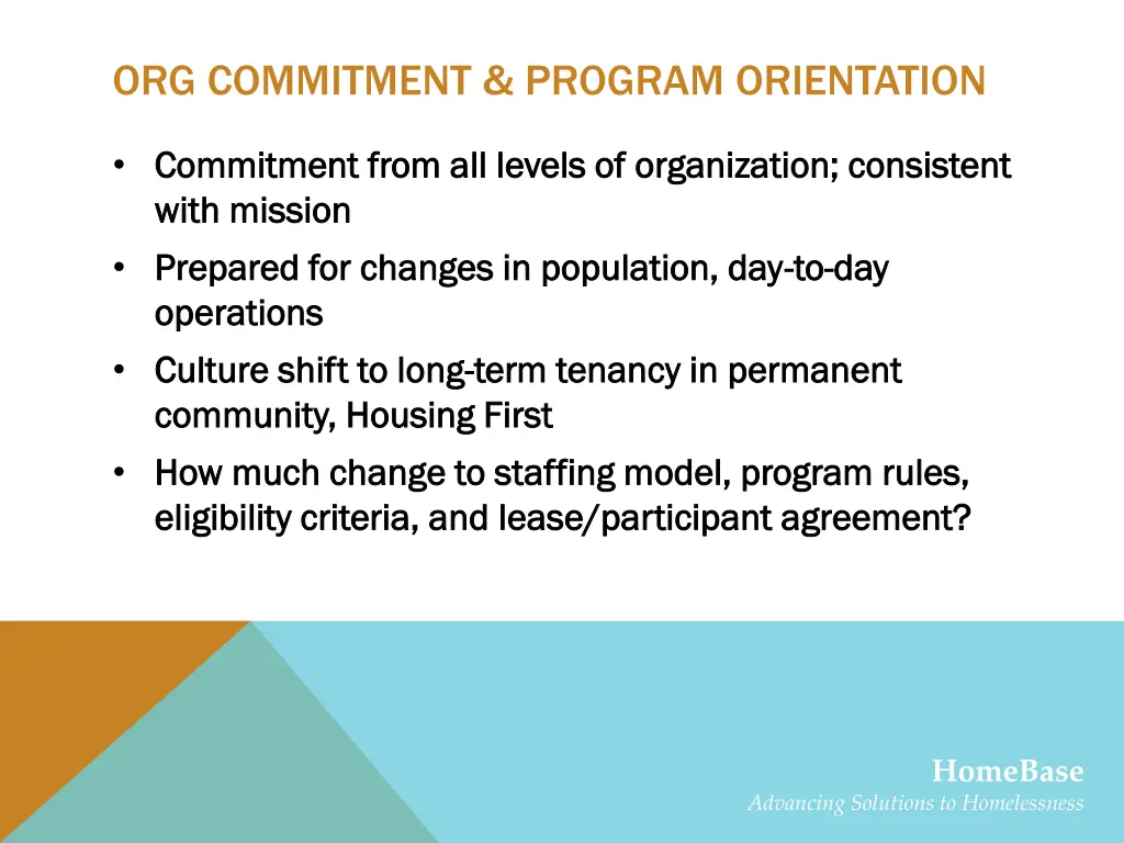 org commitment program orientation