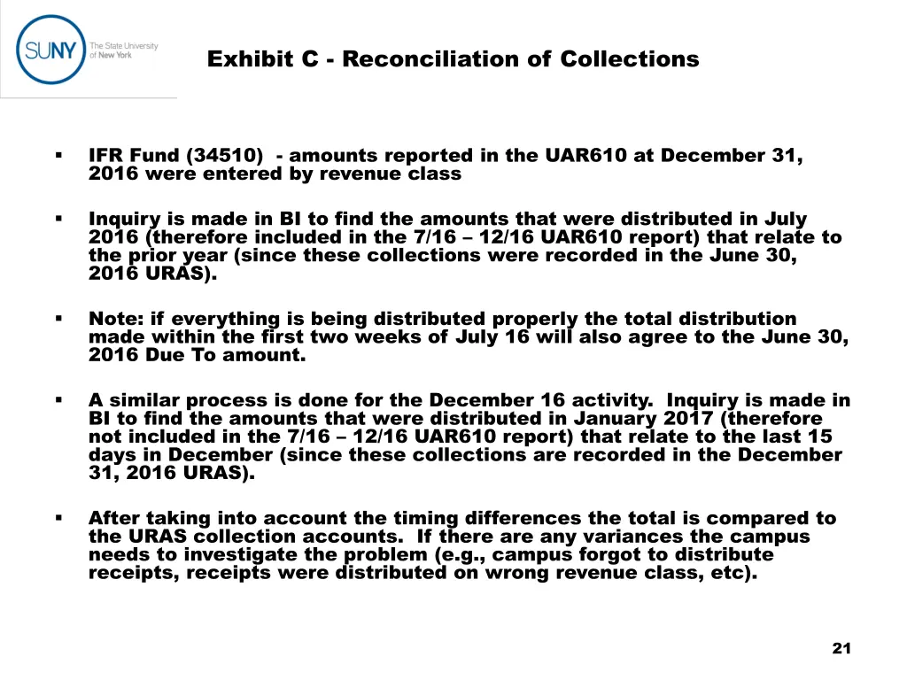 exhibit c reconciliation of collections 2