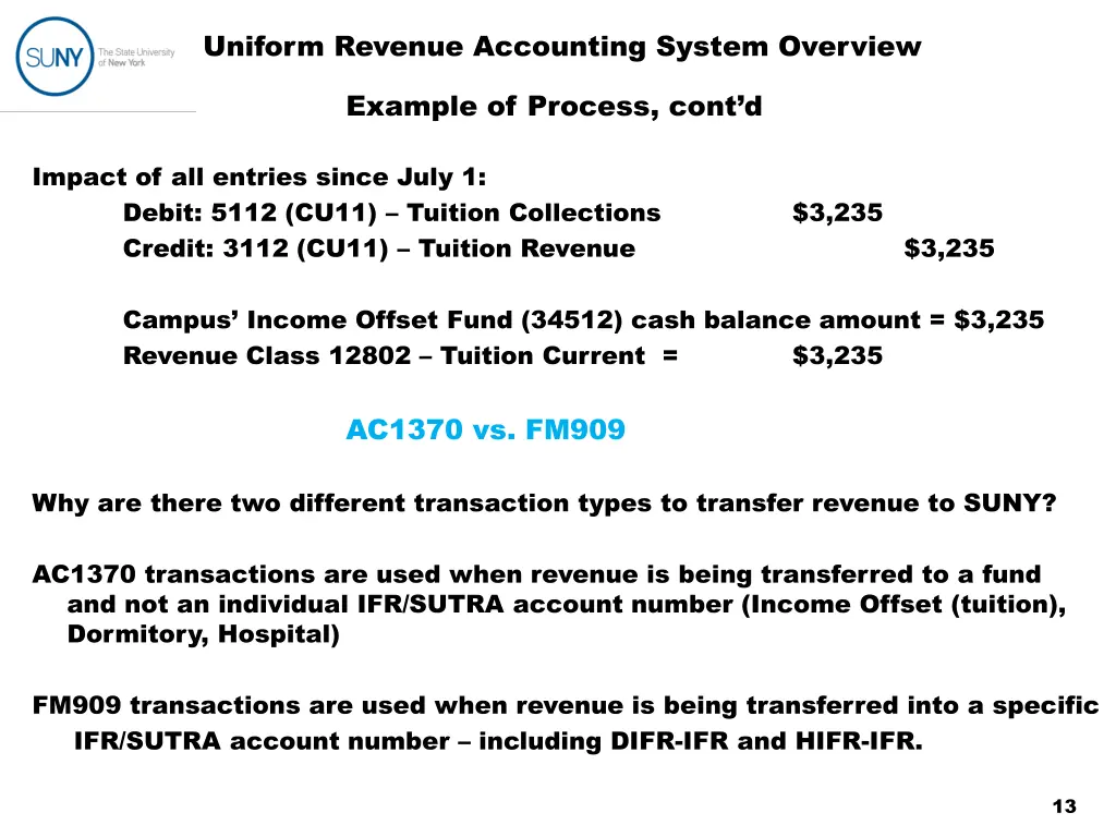 uniform revenue accounting system overview 5