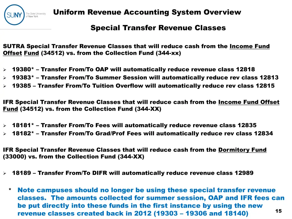 uniform revenue accounting system overview 7