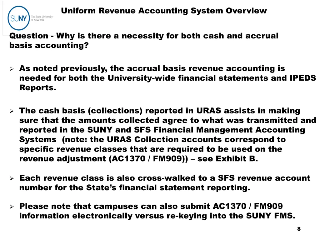 uniform revenue accounting system overview