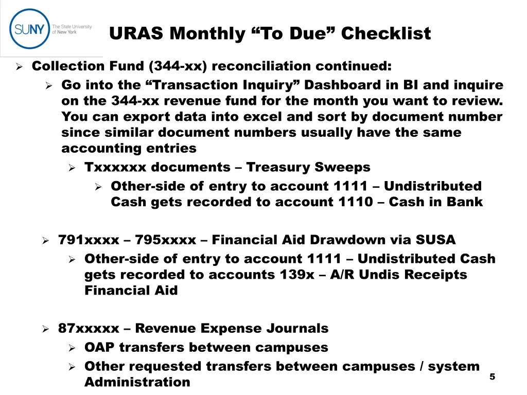 uras monthly to due checklist 1