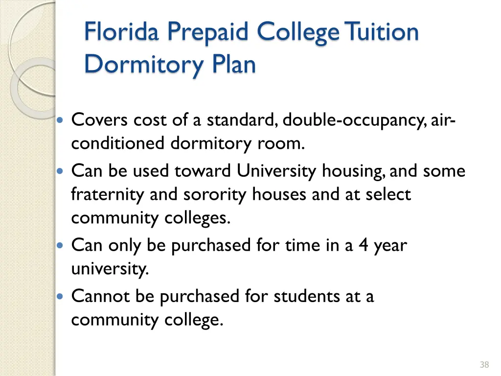 florida prepaid college tuition dormitory plan