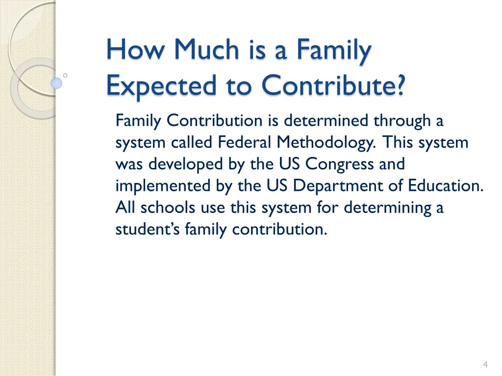 how much is a family expected to contribute