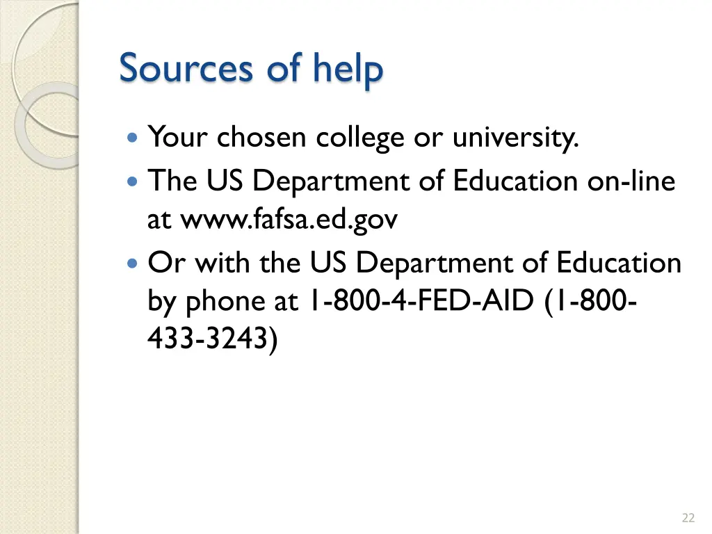 sources of help