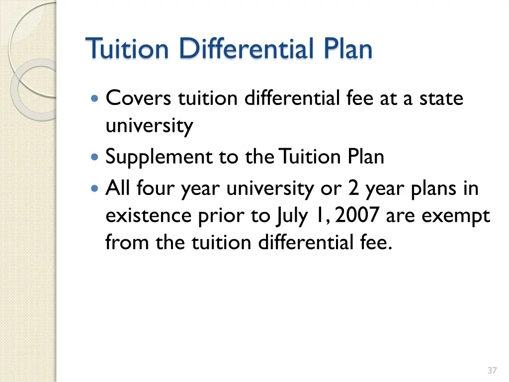 tuition differential plan