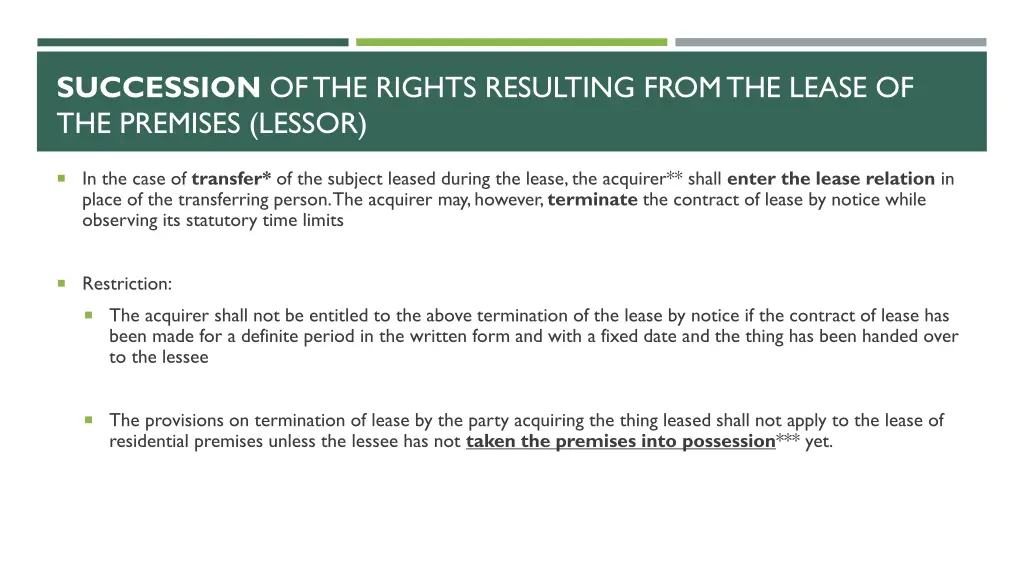 succession of the rights resulting from the lease 2