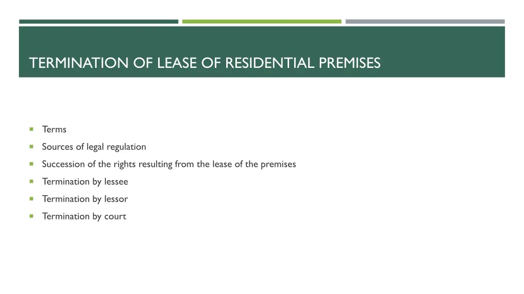 termination of lease of residential premises 1