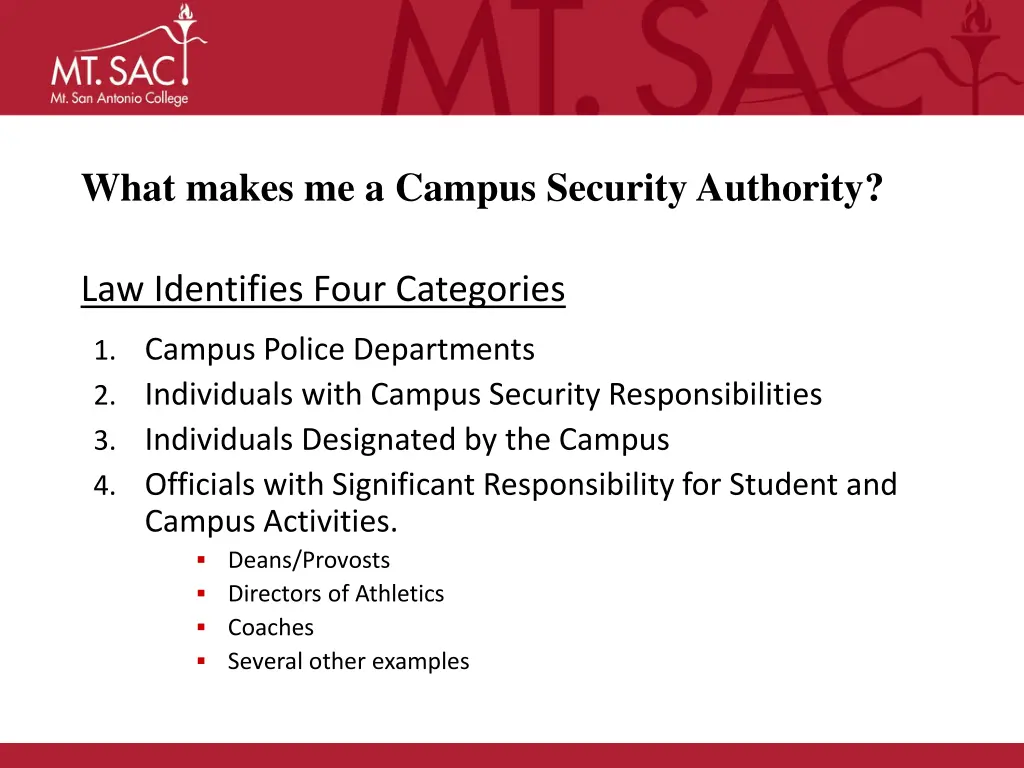 what makes me a campus security authority