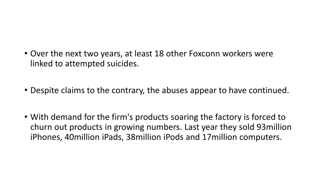 over the next two years at least 18 other foxconn