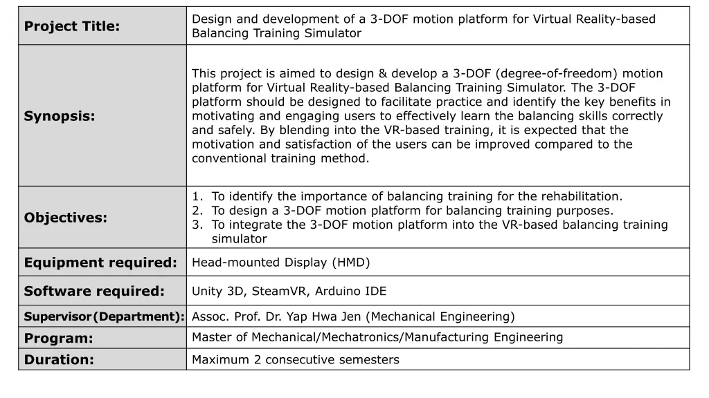 design and development of a 3 dof motion platform