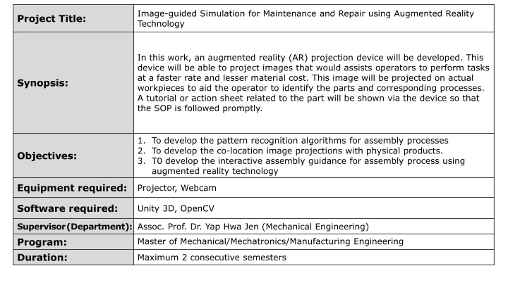 image guided simulation for maintenance