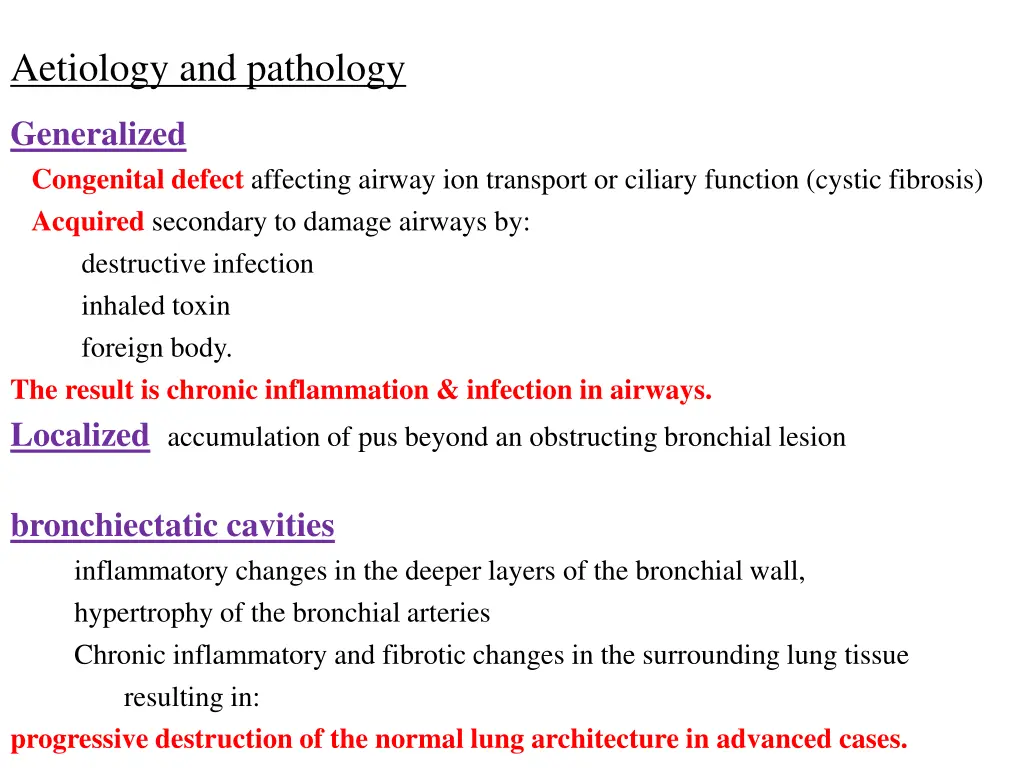 aetiology and pathology