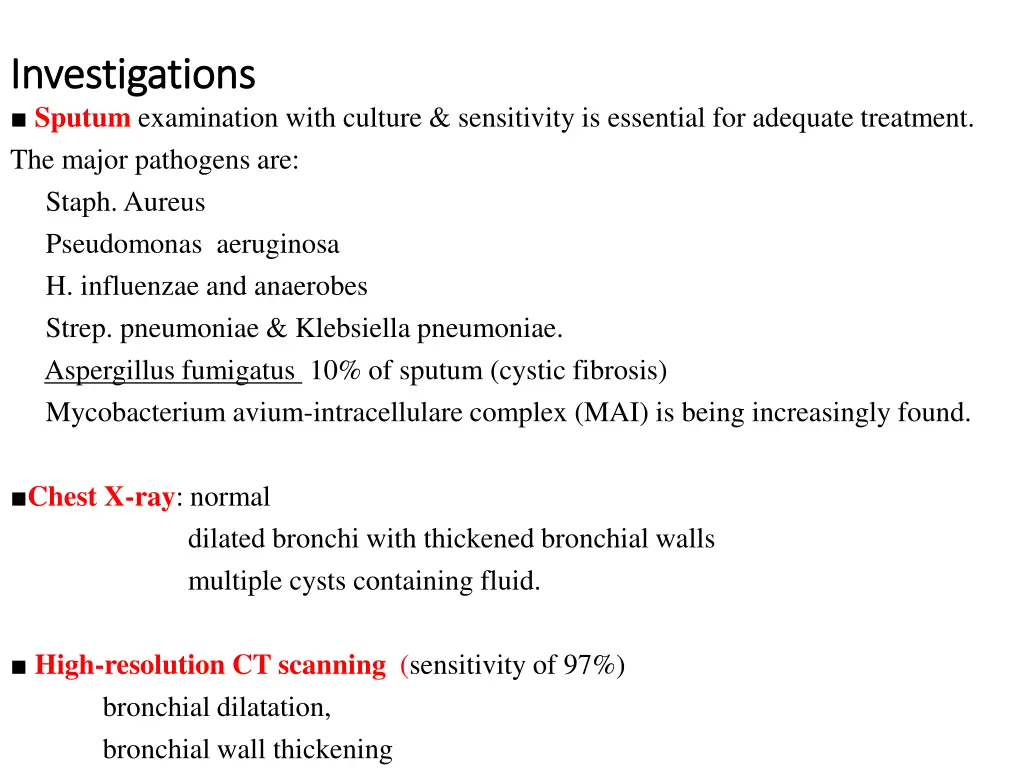 investigations investigations sputum examination