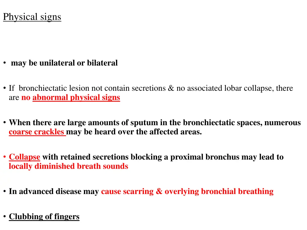 physical signs