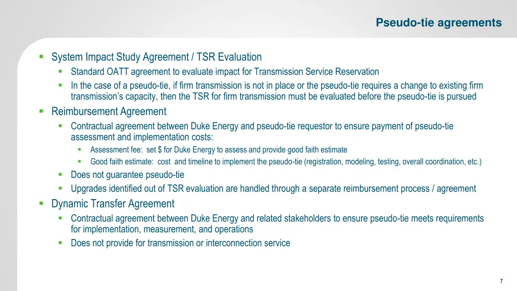 pseudo tie agreements