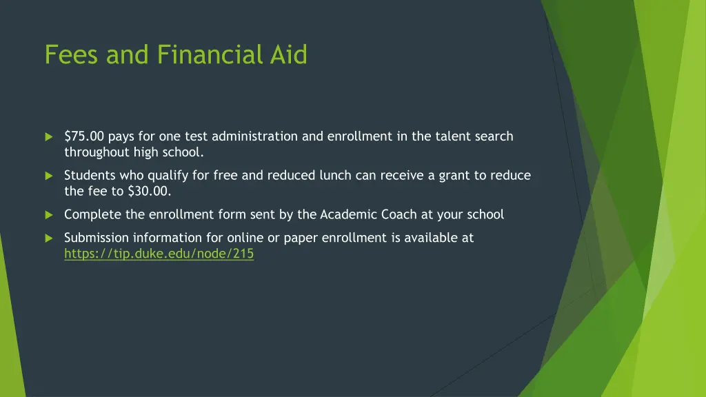 fees and financial aid