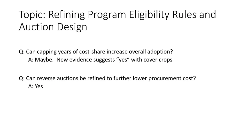 topic refining program eligibility rules