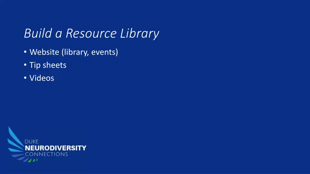 build a resource library