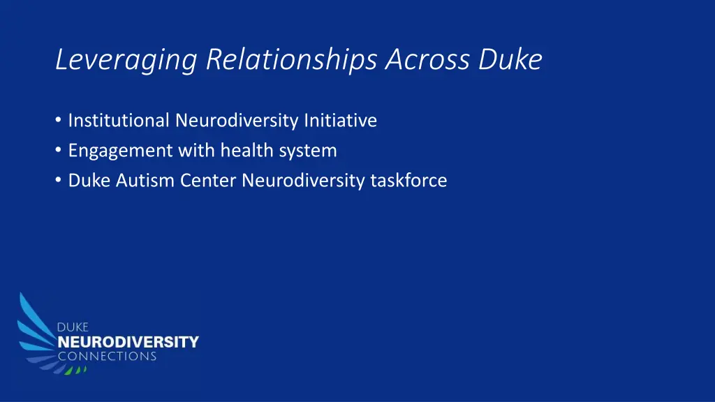 leveraging relationships across duke