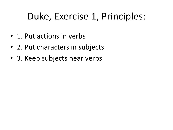 duke exercise 1 principles