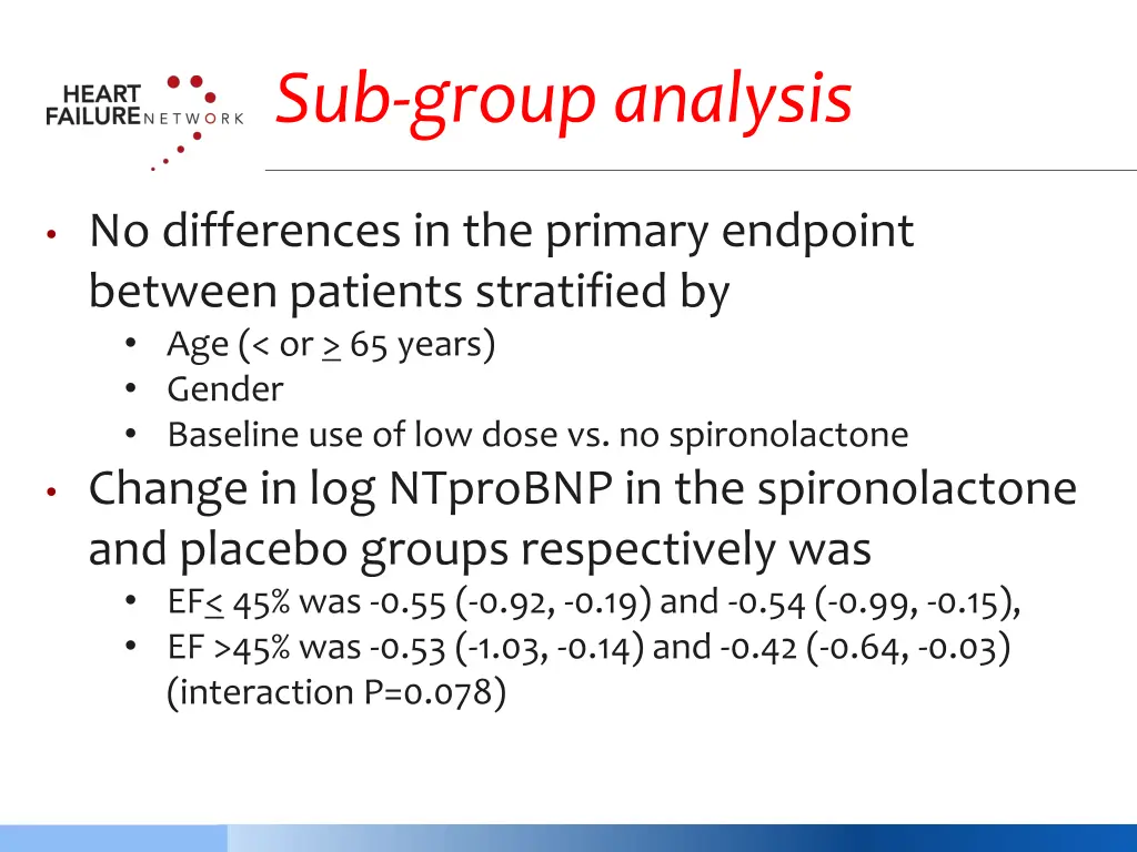 sub group analysis