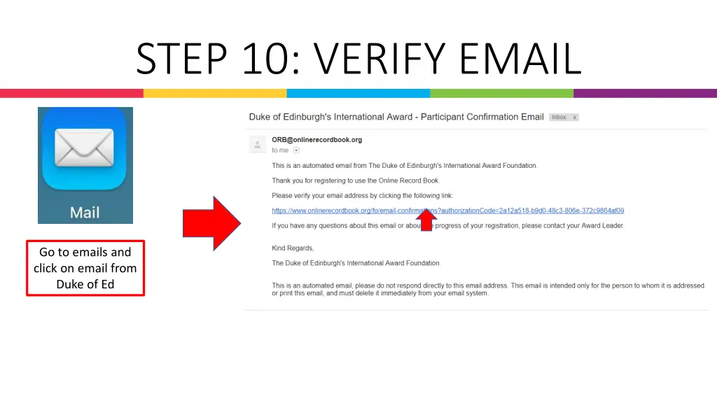 step 10 verify email