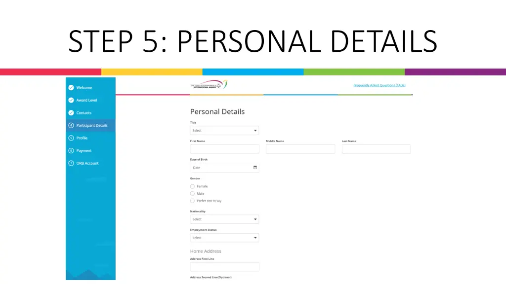 step 5 personal details