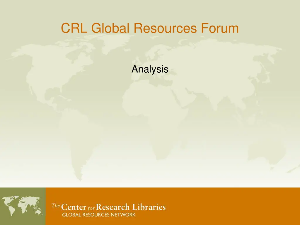 crl global resources forum 1