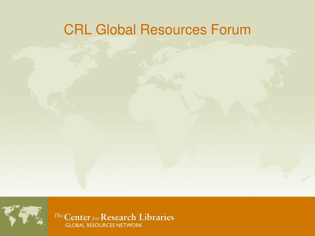 crl global resources forum