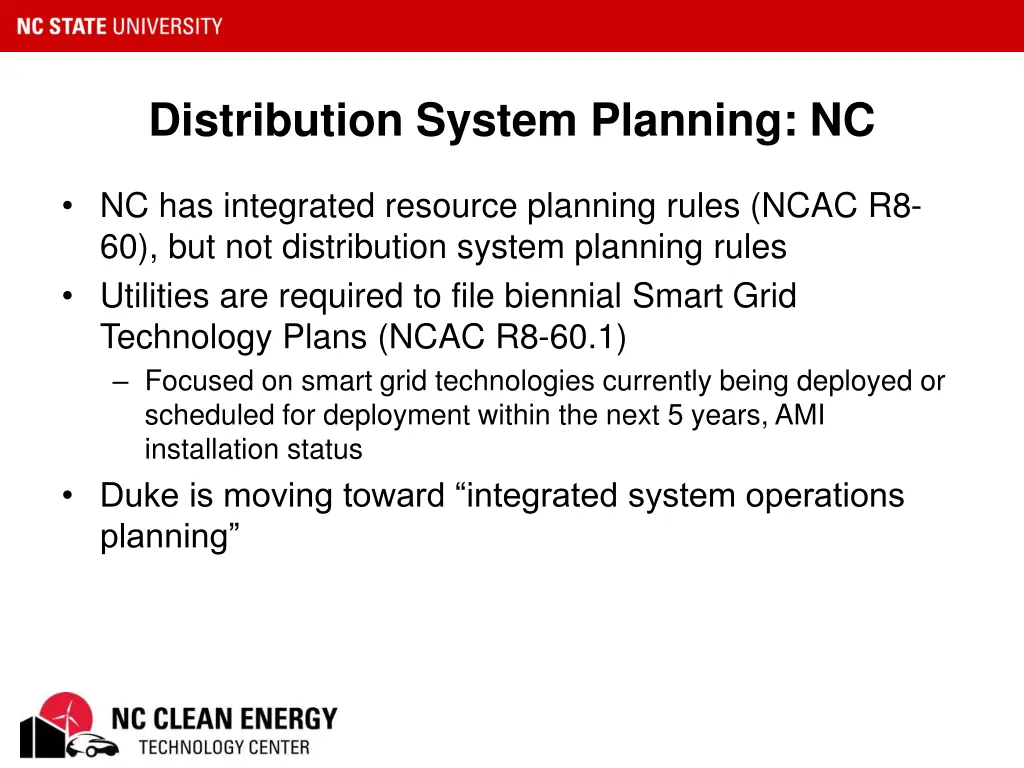 distribution system planning nc