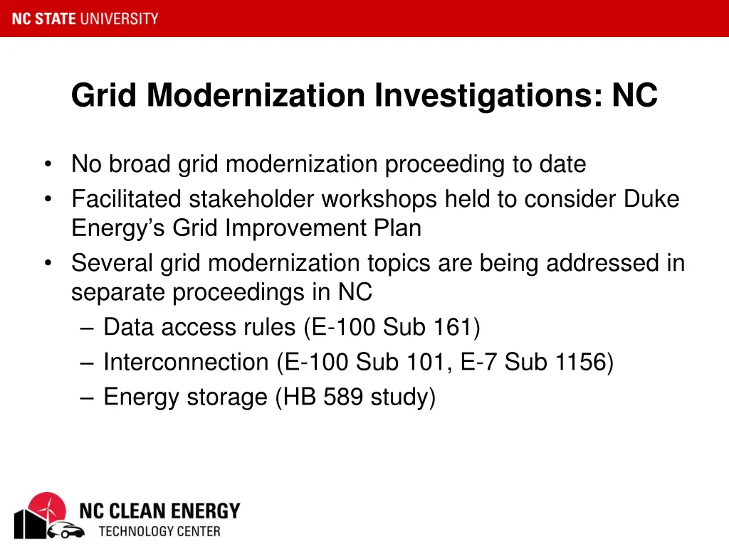 grid modernization investigations nc