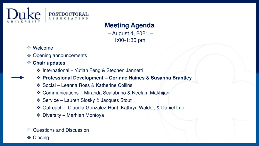 meeting agenda august 4 2021 1 00 1 30 pm 4