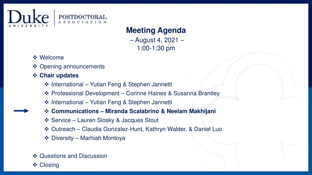 meeting agenda august 4 2021 1 00 1 30 pm 6