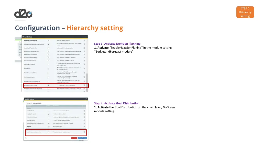 step 1 hierarchy setting 1