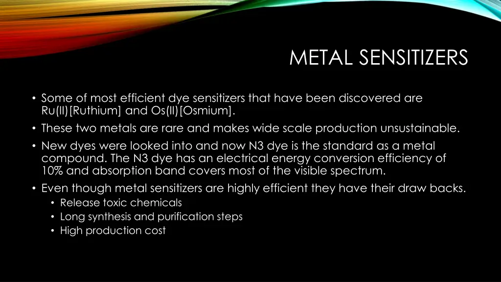 metal sensitizers