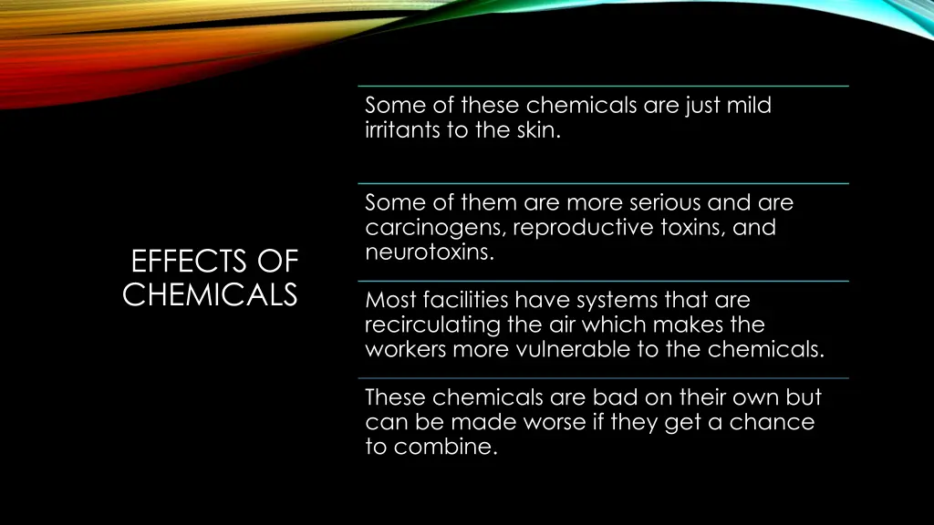 some of these chemicals are just mild irritants