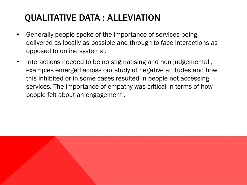 qualitative data alleviation