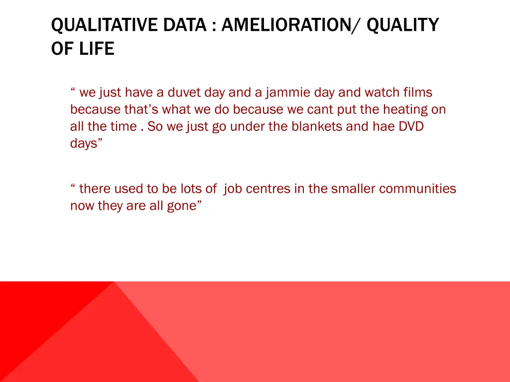 qualitative data amelioration quality of life 1