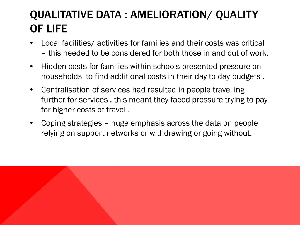 qualitative data amelioration quality of life