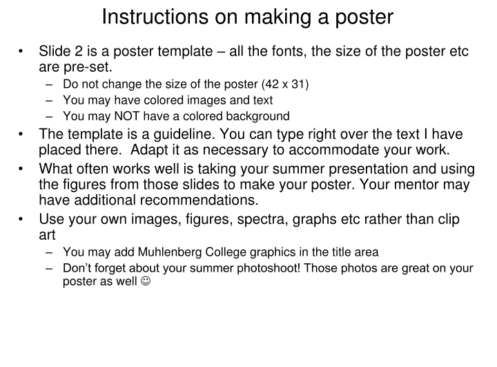 instructions on making a poster