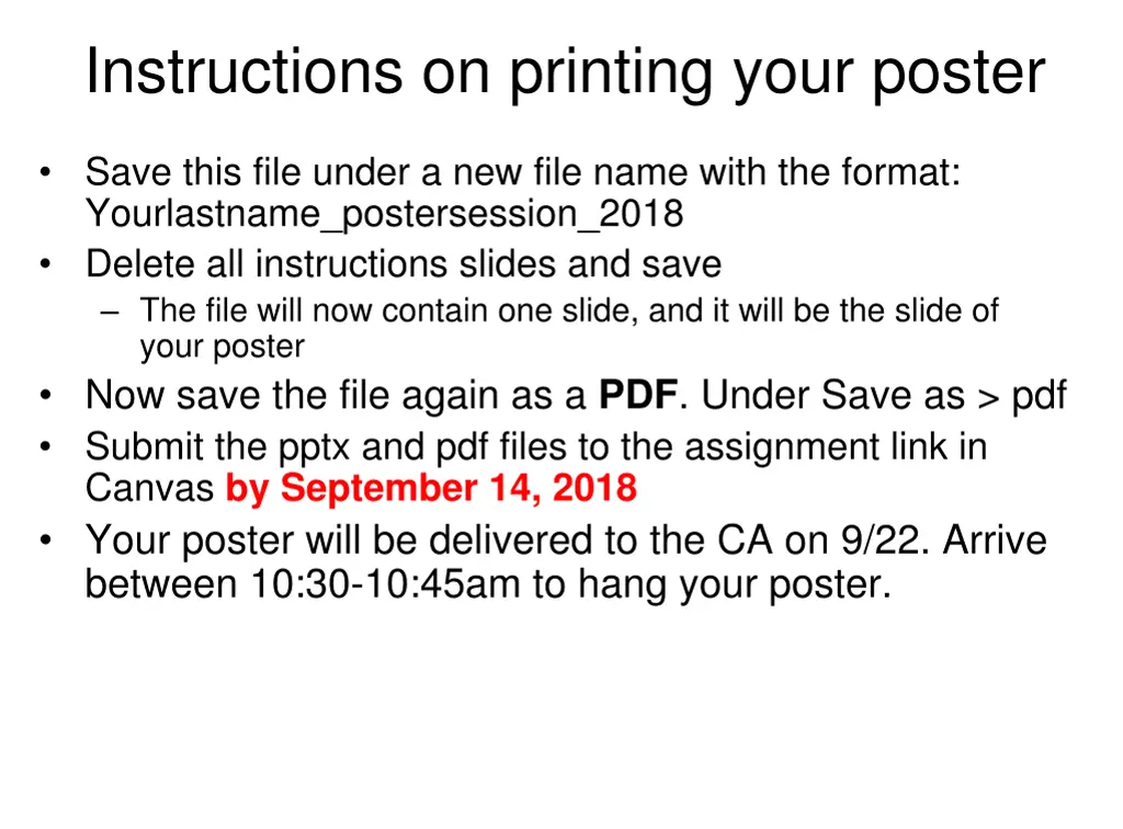 instructions on printing your poster