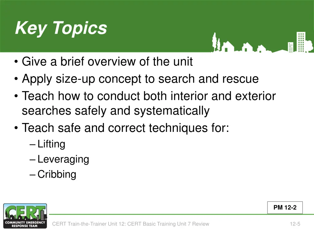 key topics unit 12