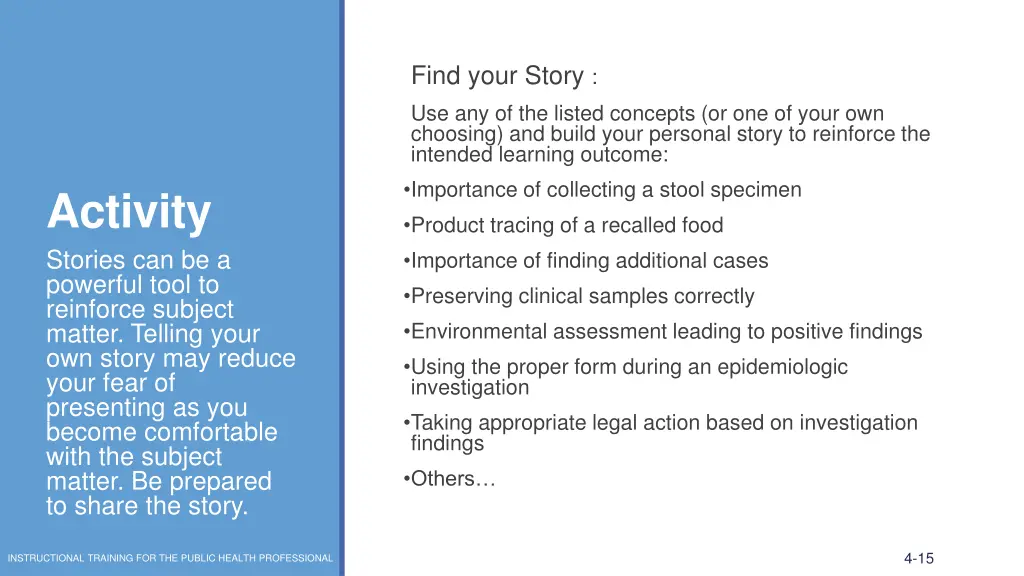 find your story use any of the listed concepts