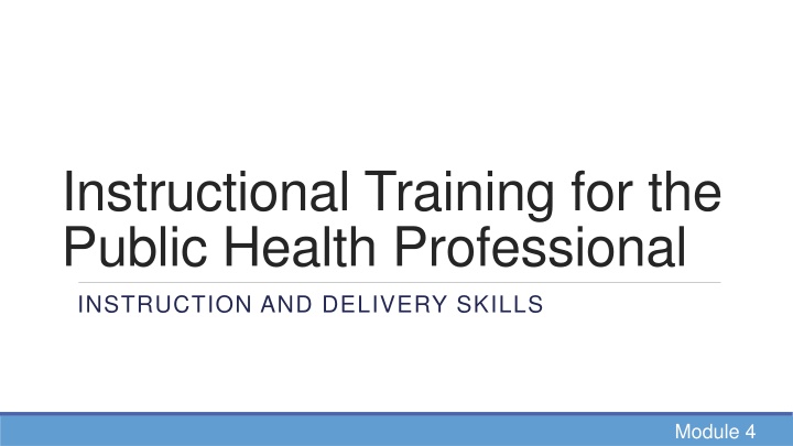 instructional training for the public health