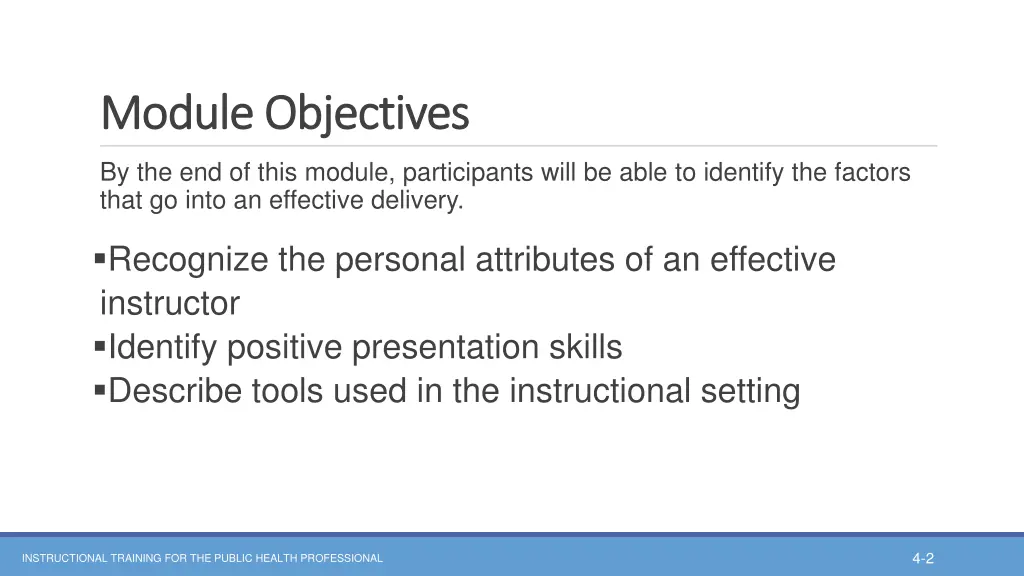 module objectives module objectives