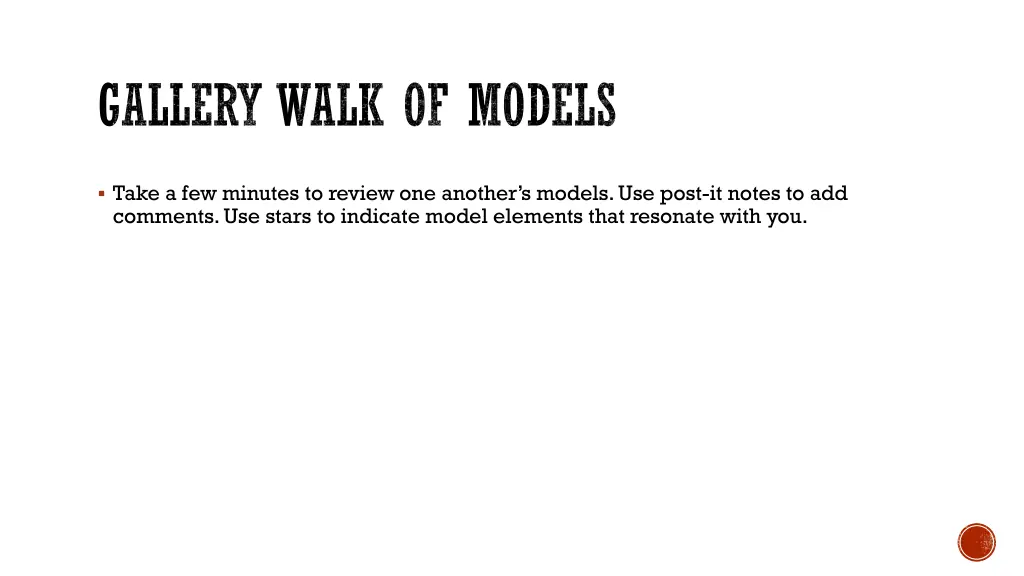 gallery walk of models