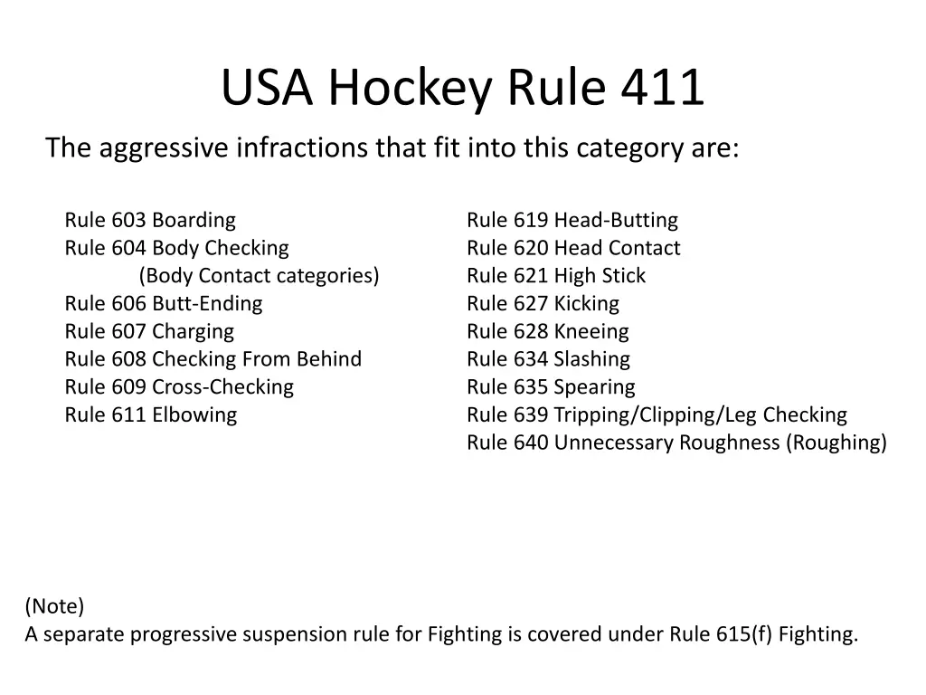 usa hockey rule 411 the aggressive infractions