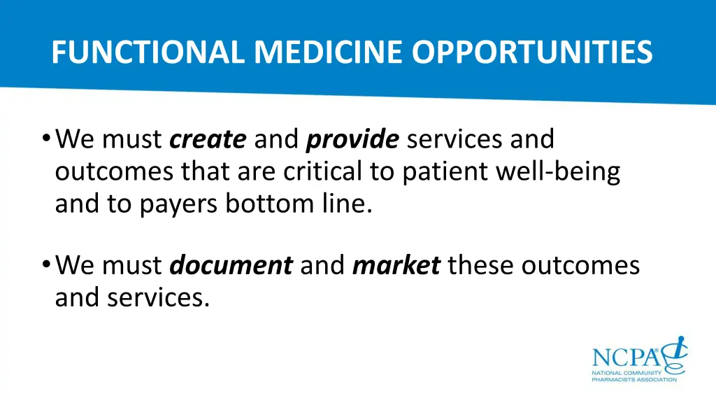 functional medicine opportunities